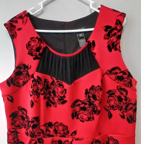 Enfocus Dark Romantic Goth Raised Velvet Rose Dress Womens Size 20W - Picture 3 of 7